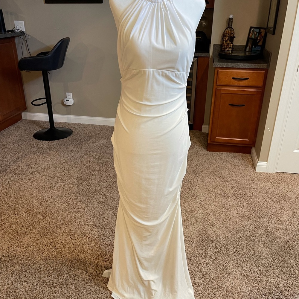 Winter white gala dress